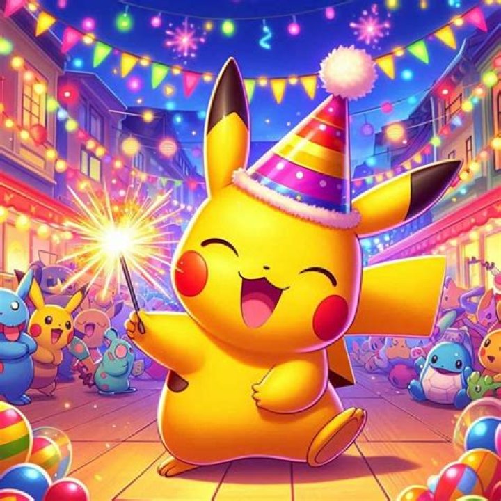 Pikachu celebrating